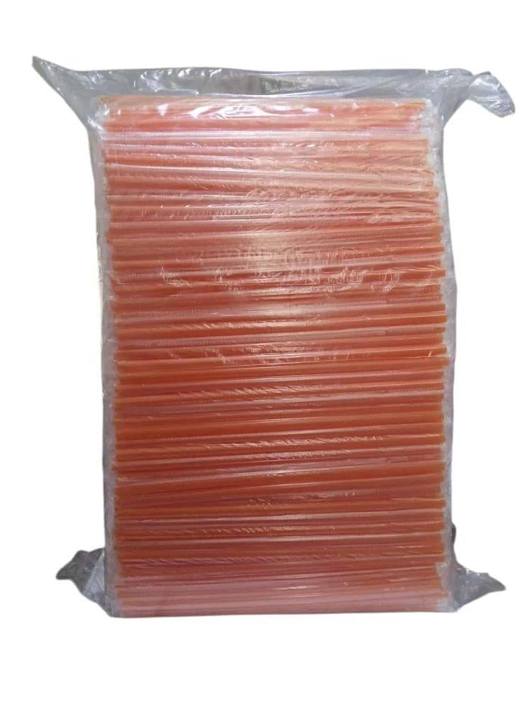 مصاص بلاستيك مغلف برتقالي 8 مل 1000 حبة  |  Orange Coated Plastic Straws 8ml 1000 Pieces