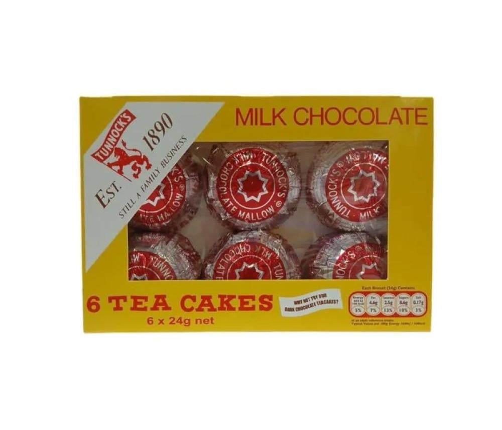 كيك شاي شوكولاتة بالحليب تونوكس 6×24 جم  |  Tunnocks Milk Chocolate Tea Cakes 6x24g