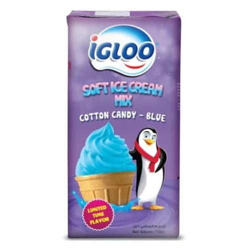 مزيج ايس كريم اكلوو قطن ازرق 1 ل | Igloo Soft Mix...