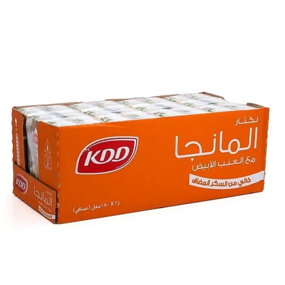 نكتار KDD المانجو بدون سكر (4×6) 24×180 مل  |  KDD Natural Mango with White Grape Nectar (4x6) 24x180ml