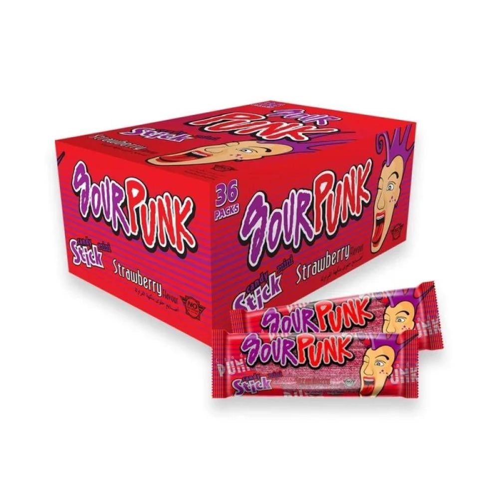 جيلي ساور زانك صغير فراوله 36 قطعة  |  sour zank strawberry jelly candy 36pcs