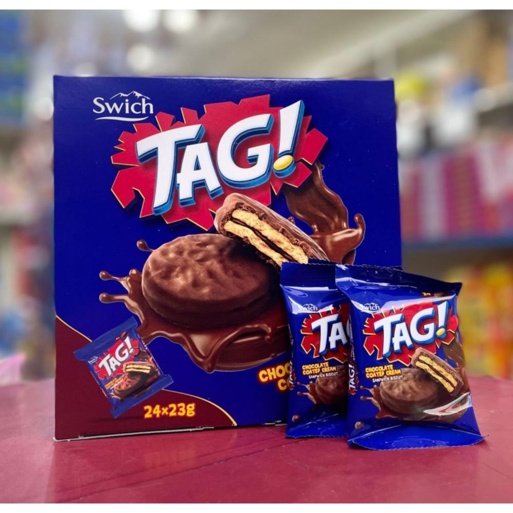 ساندويش تاغ مغطى شوكولاتة سويتش 24×18جم  |  Swich Tag Chocolate Coated Cream Sandwich Biscuit 24x18gm
