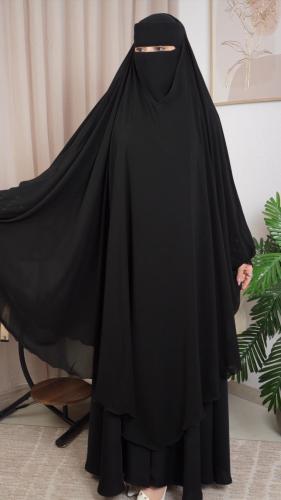 خمار اسلامي مع مطاط + نقاب هدية