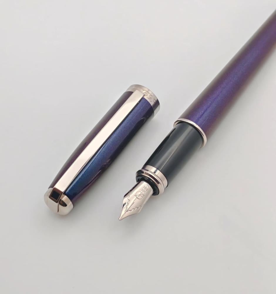 قلم S.T. Dupont حبر ريشة لون أزرق متدرج – تطعيمات بلاتينيوم