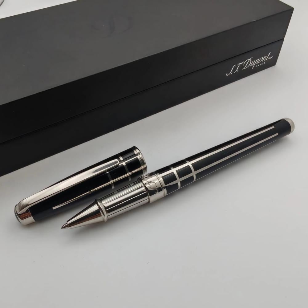 قلم S.T. Dupont Défi – رولر أسود مع تشطيب بالبالاديوم