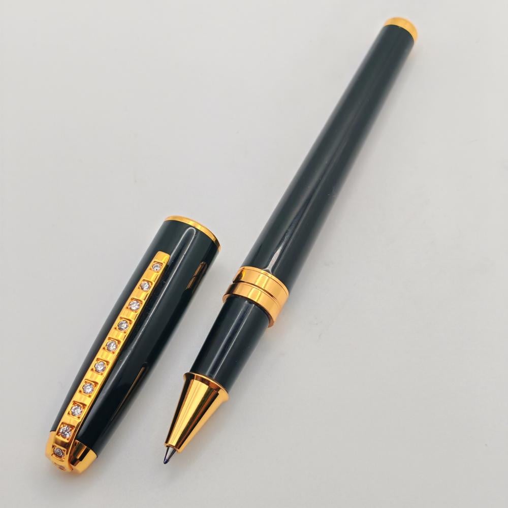 قلم S.T. Dupont Rollerball أسود مطعّم بالأحجار