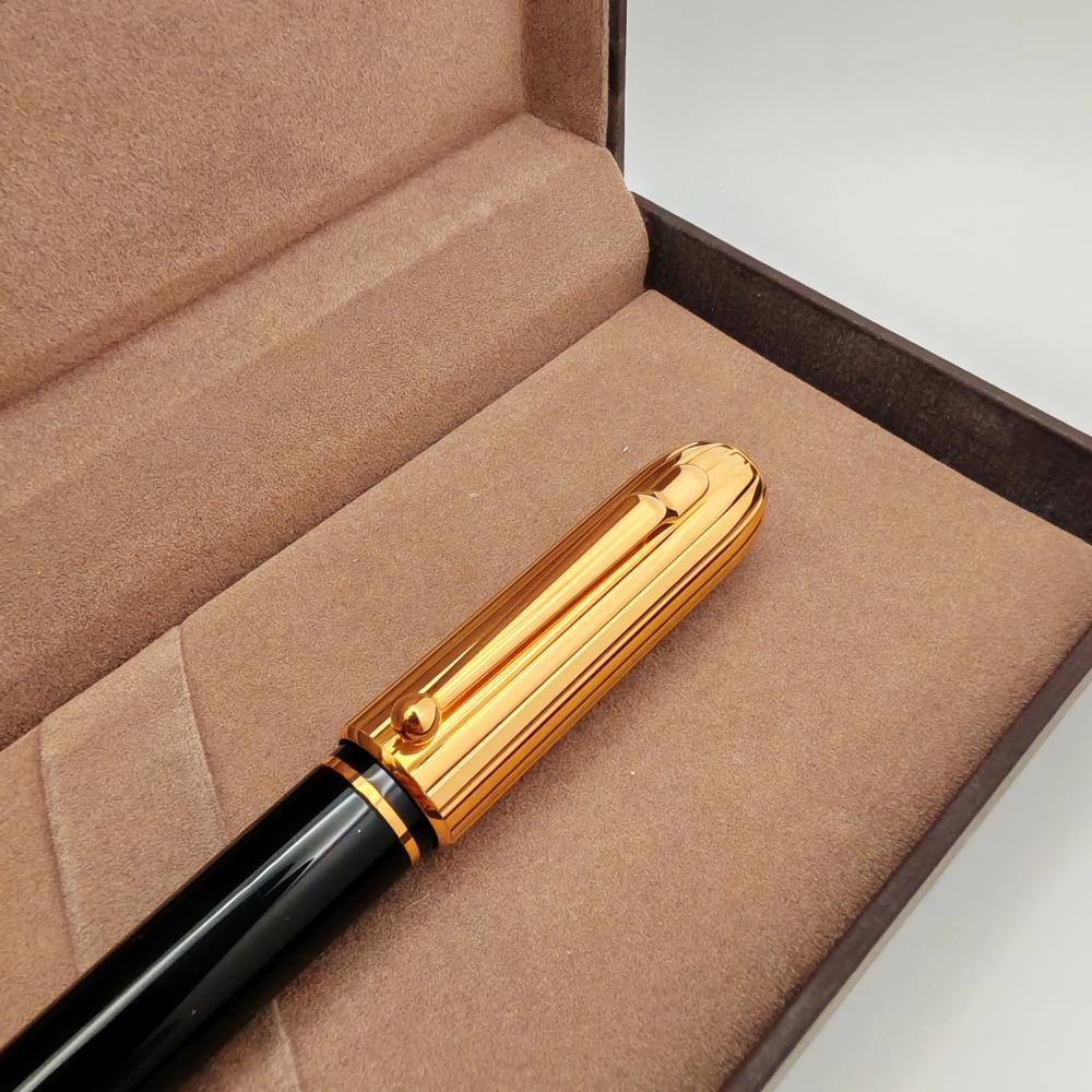 قلم  دانهيل جاف SIDECARE – أسود بغطاء ذهبي فاخر