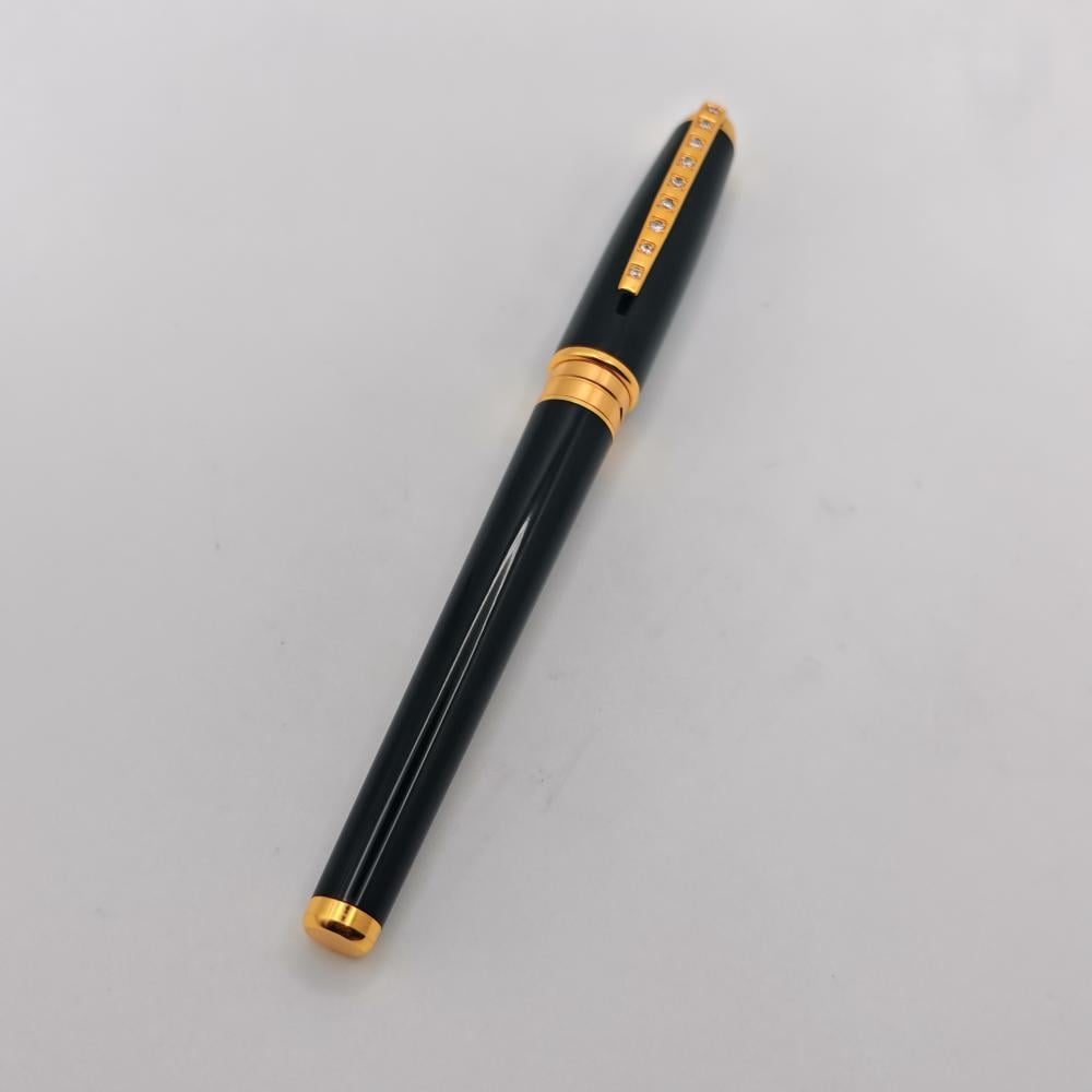 قلم S.T. Dupont Rollerball أسود مطعّم بالأحجار