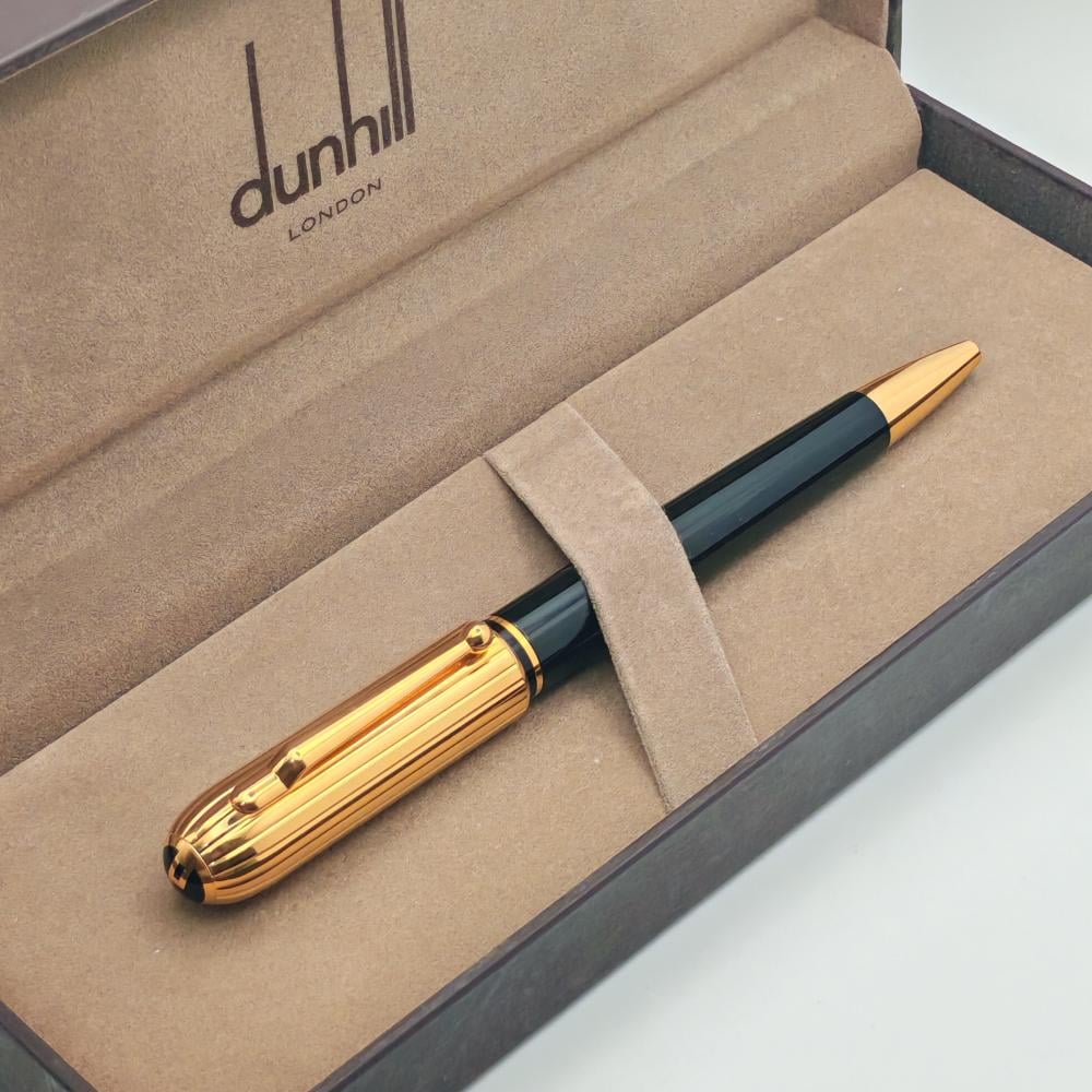 قلم  دانهيل جاف SIDECARE – أسود بغطاء ذهبي فاخر