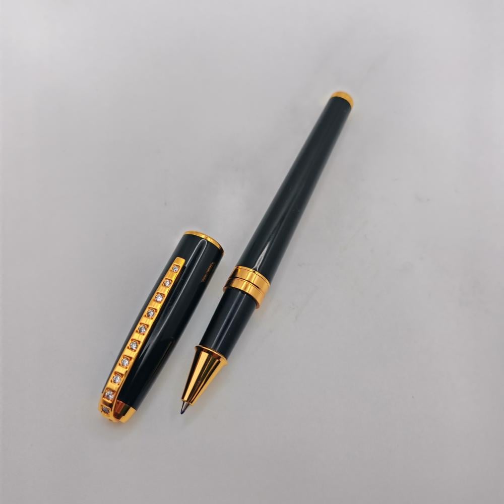 قلم S.T. Dupont Rollerball أسود مطعّم بالأحجار