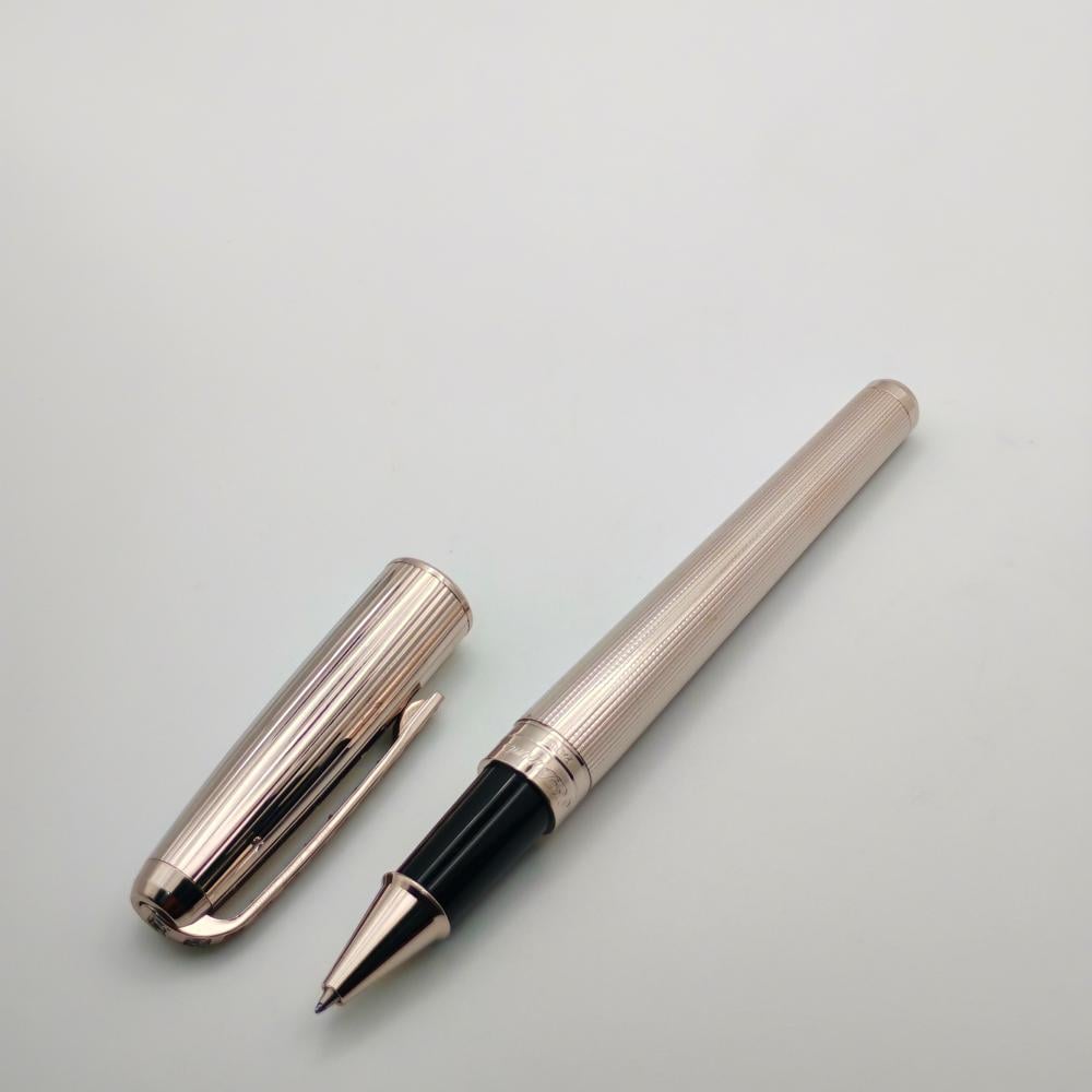 S.T. Dupont Rollerball – Diamond Clip  فضي محفور بأحجار على المشبك
