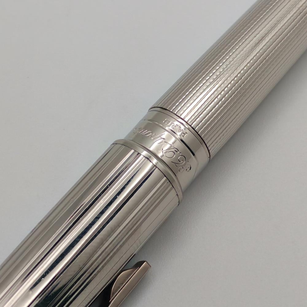 S.T. Dupont Rollerball – Diamond Clip  فضي محفور بأحجار على المشبك