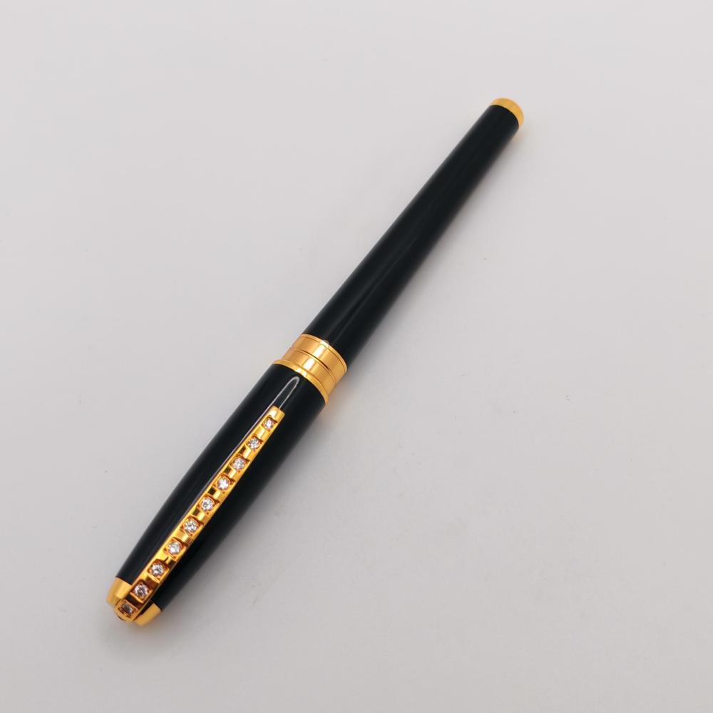قلم S.T. Dupont Rollerball أسود مطعّم بالأحجار