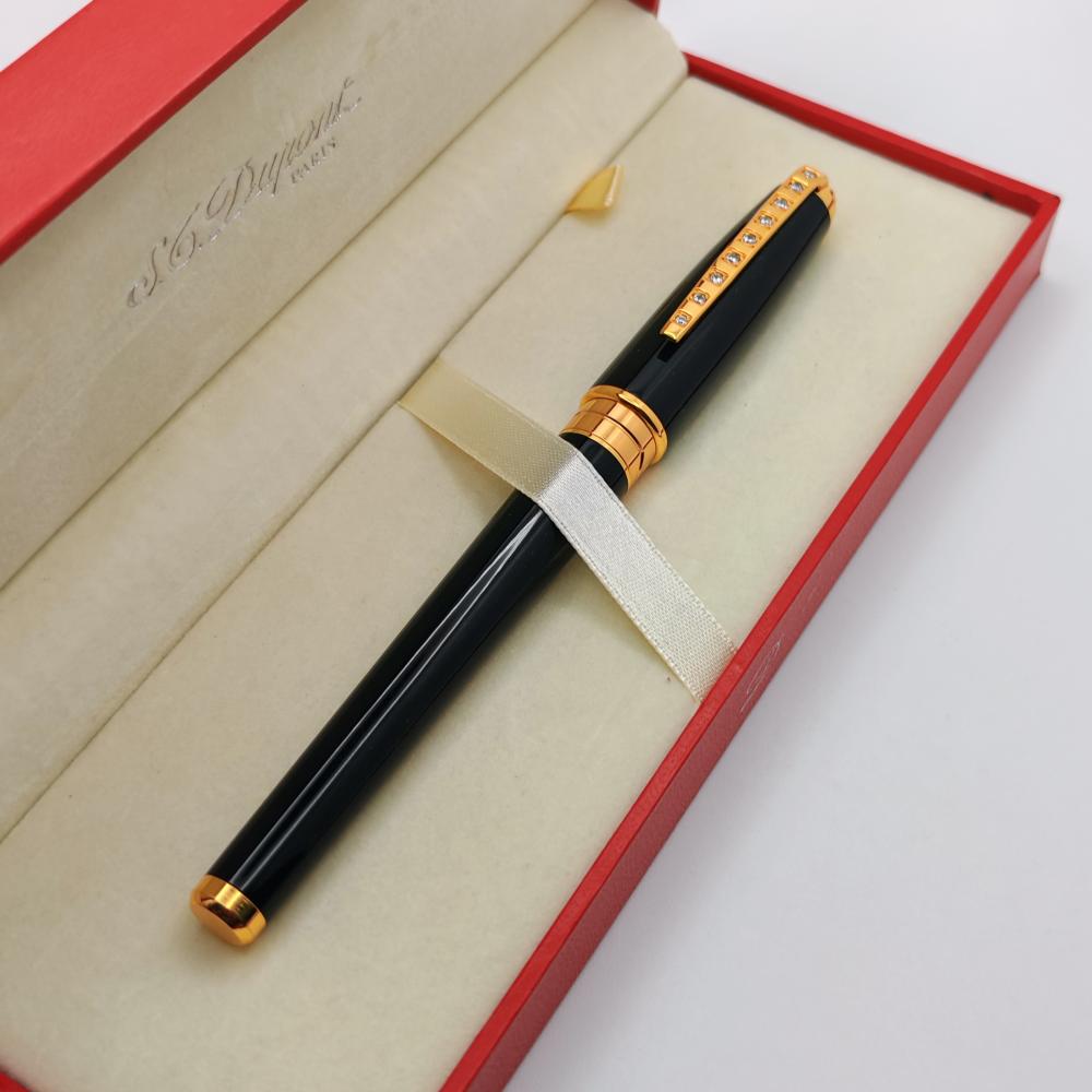 قلم S.T. Dupont Rollerball أسود مطعّم بالأحجار