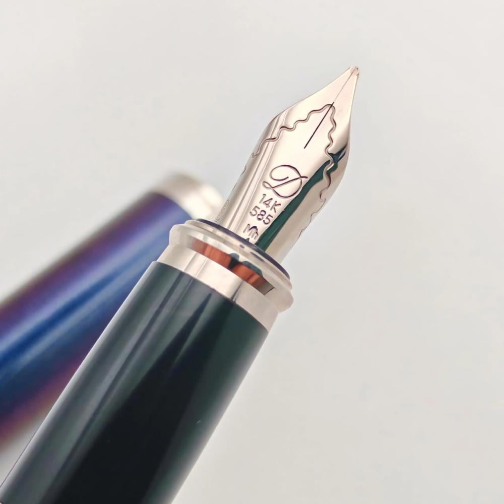 قلم S.T. Dupont حبر ريشة لون أزرق متدرج – تطعيمات بلاتينيوم