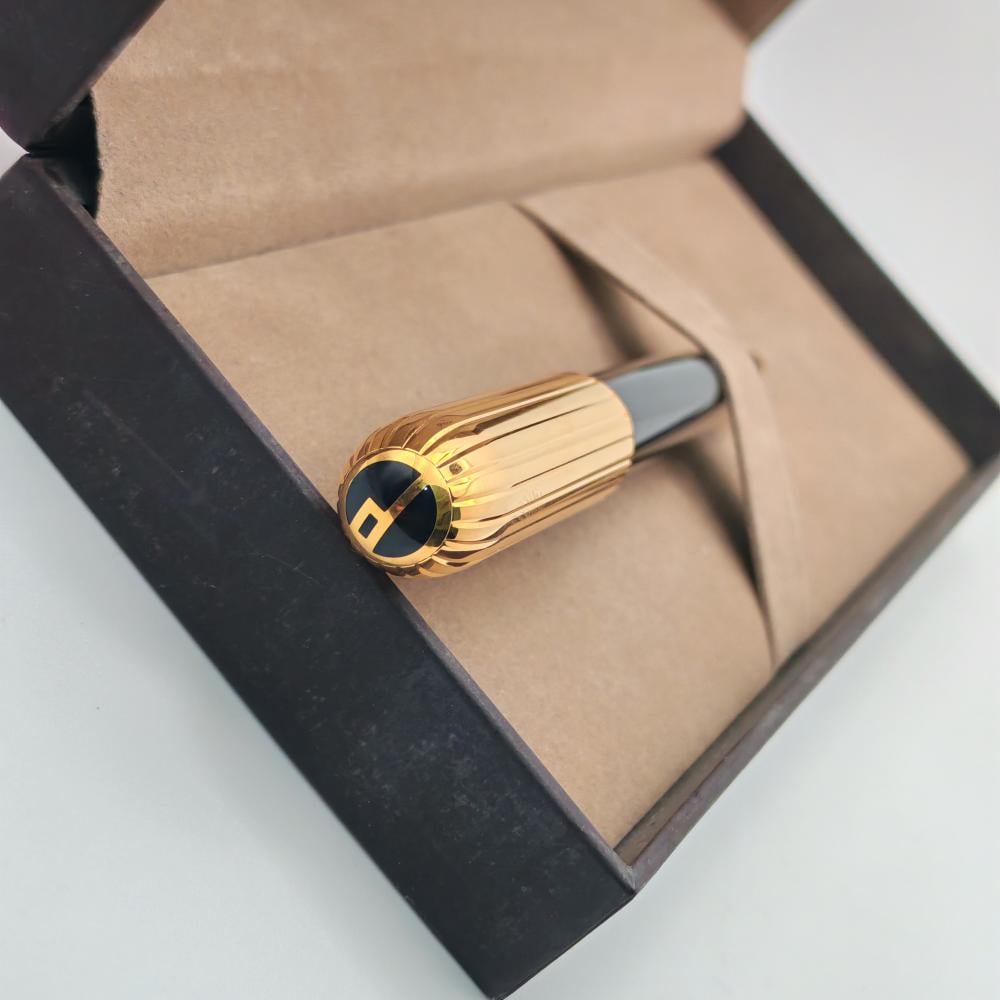 قلم  دانهيل جاف SIDECARE – أسود بغطاء ذهبي فاخر