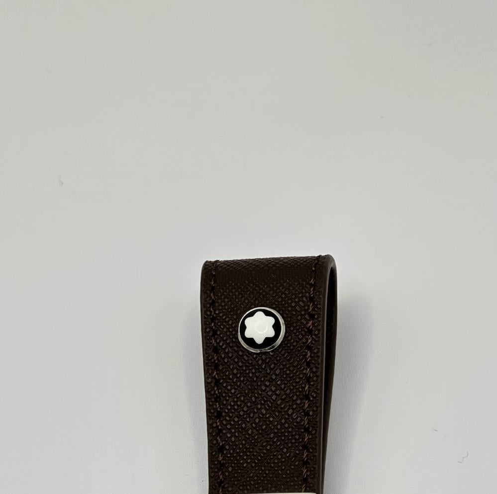 Montblanc Leather Key Ring - Luxury Keychain ميدالية مفاتيح مونت بلان جلد فاخرة