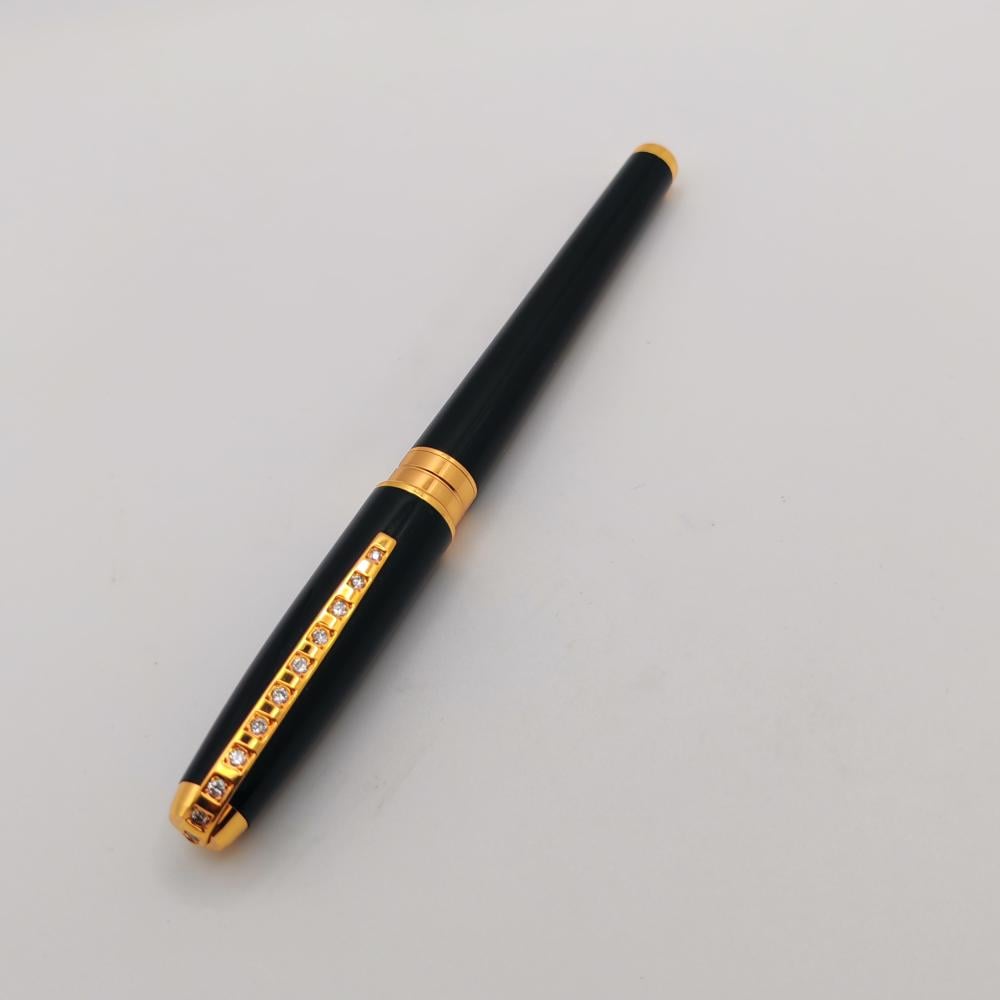 قلم S.T. Dupont Rollerball أسود مطعّم بالأحجار