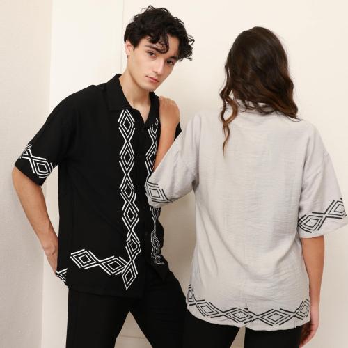 قميص اوفر سايز بأكمام قصيرة - Oversized Shirt