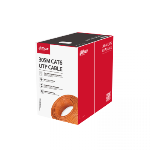 كابل CAT6 لون برتقالي بطول 300 متر دهوا