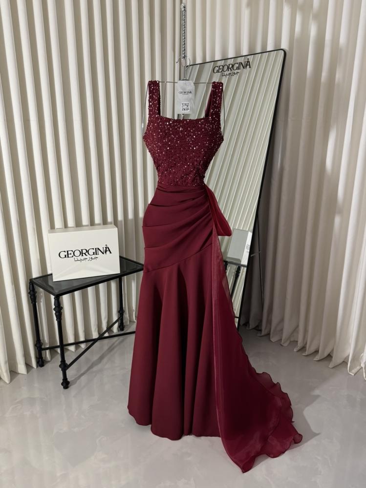 فستان سهرة عودي طويل ترتر وباربي | فستان همس