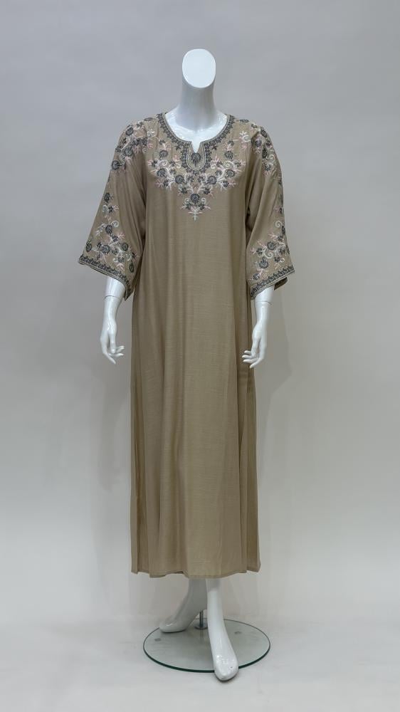 جلابية نسائية للبيت طويلة مطرزة