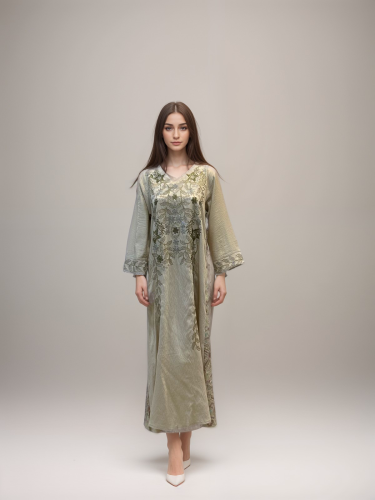 جلابية لنن مطرزة RR4041