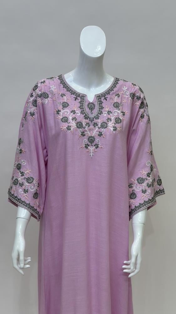 جلابية نسائية للبيت طويلة مطرزة