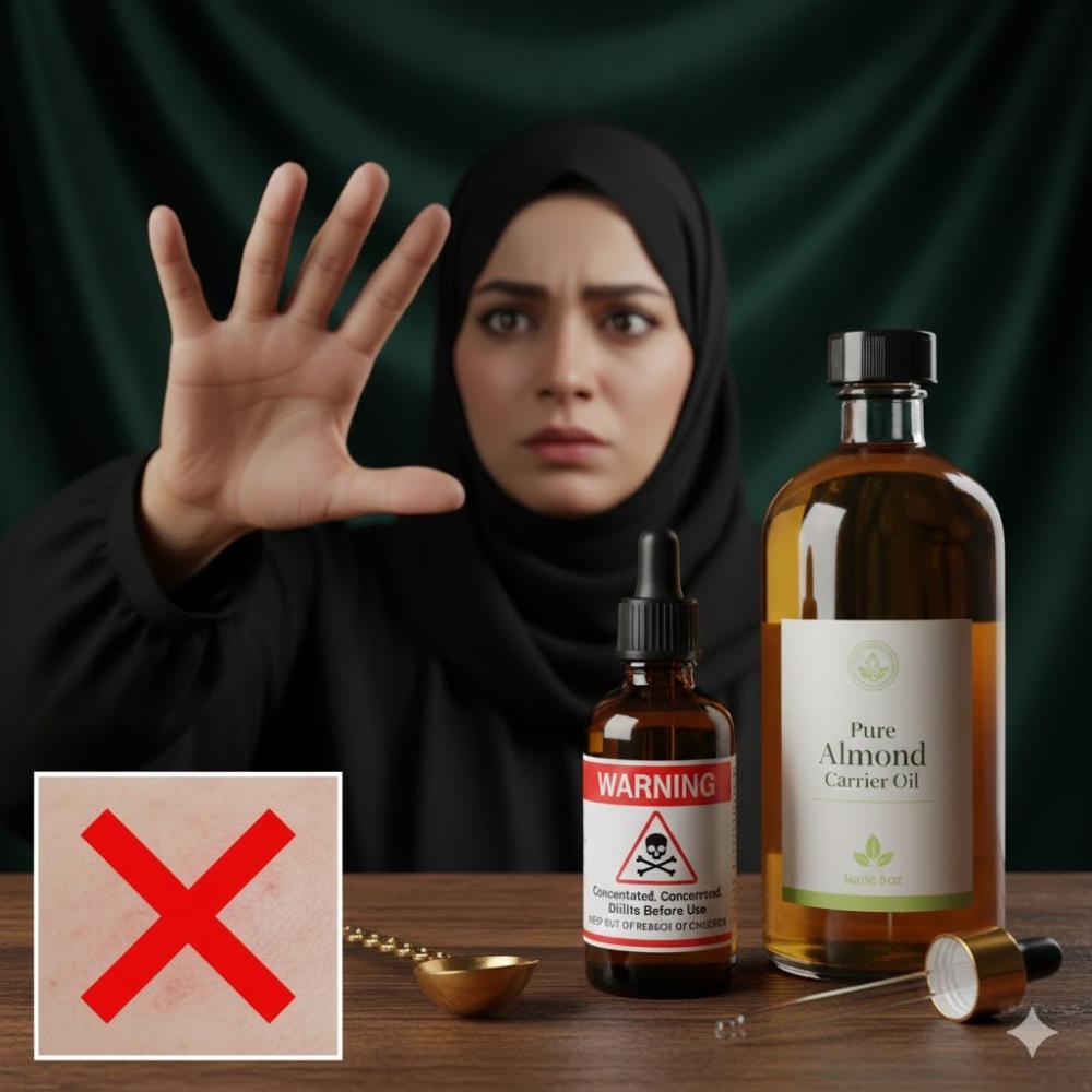 ⚠️ إنذار خطير: كيف يمكن للزيوت العطرية المركزة أن تحرق بشرتكِ وتسبب تلفاً دائماً؟