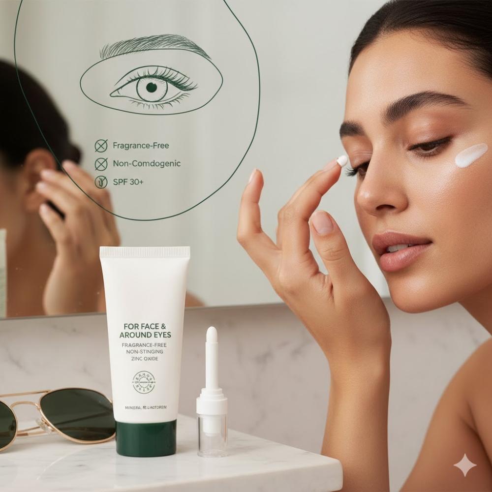 حماية دقيقة: دليل اختيار واقي الشمس الآمن للمناطق الحساسة وحول العينين