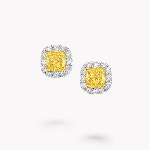 حلق اصفر YELLOW EARINGS STONE مطلي فضه استرليني S2...