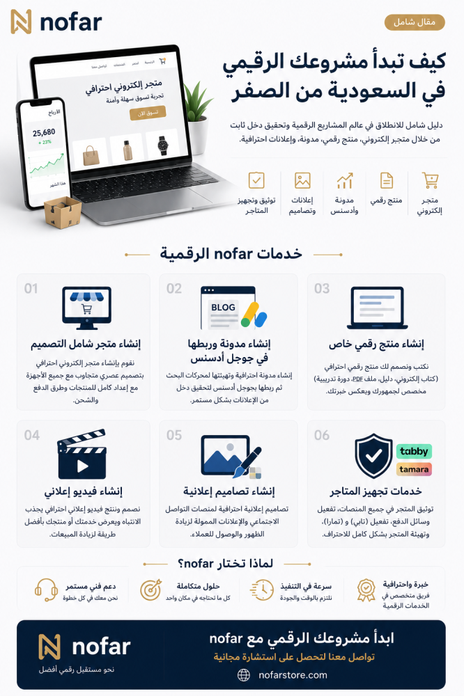 كيف تبدأ مشروعك الرقمي في السعودية من الصفر