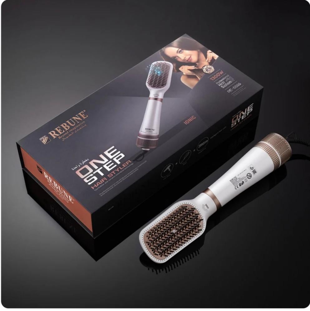 استشوار ريبون للشعر 2 في 1 بتقنية الأيونات 1300 واط - أبيض