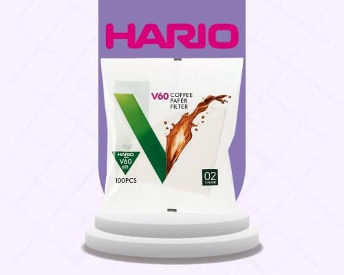 هاريو فلاتر قهوة V60 ورقية - حجم 02 - 100 حبة