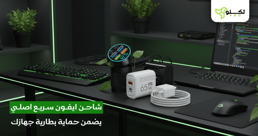 شاحن ايفون سريع اصلي يضمن حماية بطارية جهازك