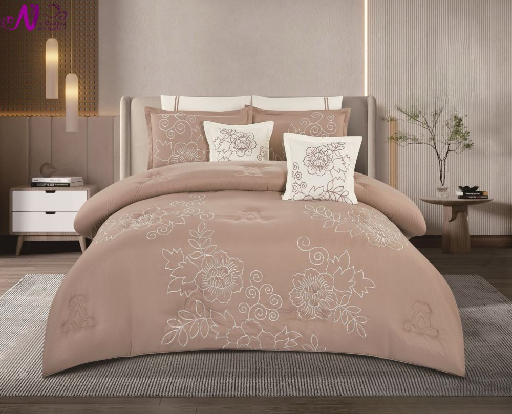 مفرش راقي مطرز 4 قطع مفرد