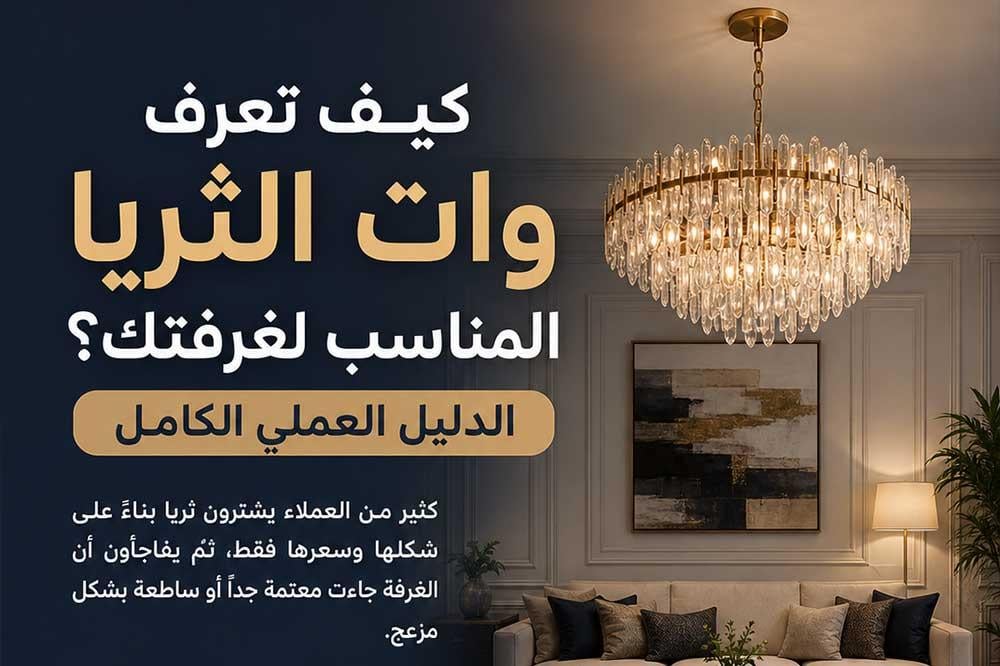 كيف تعرف وات الثريا المناسب لغرفتك؟ - الدليل العملي الكامل