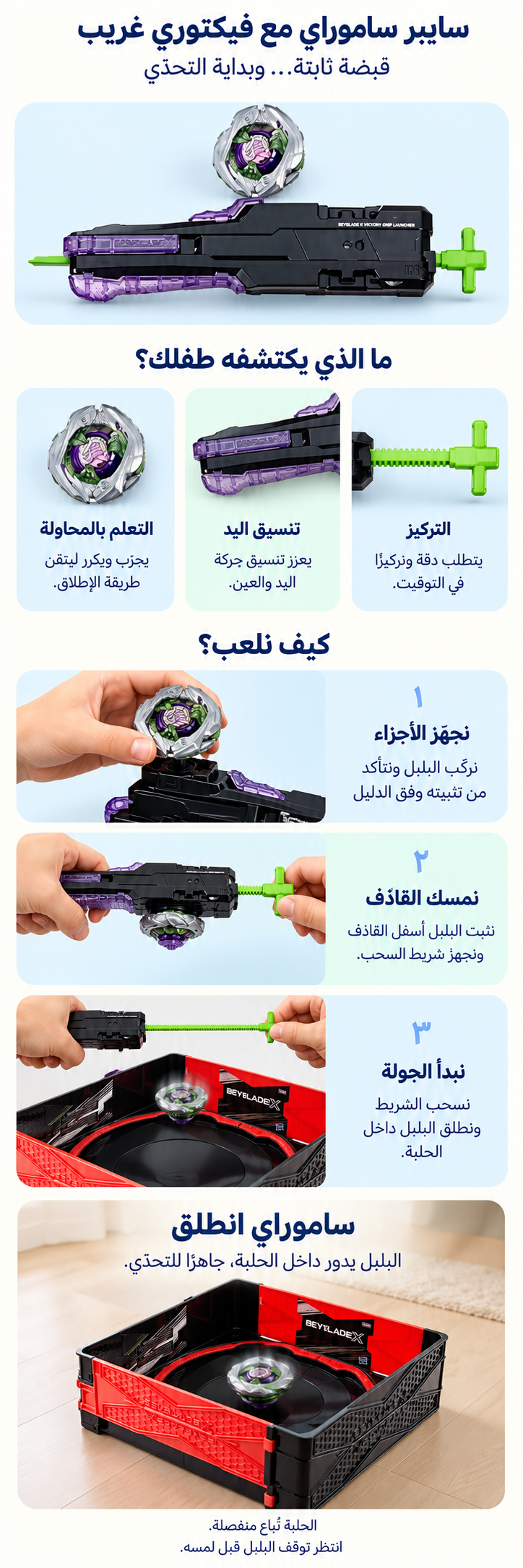 بي بليد X – Saber Samurai Victory Grip: شرح مصوّر لطريقة اللعب والنتيجة