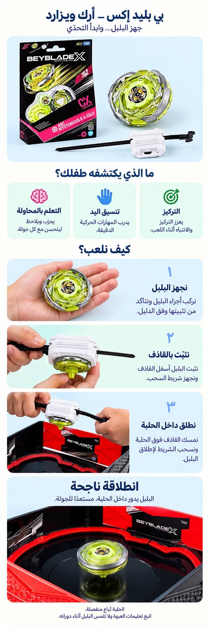 بي بليد X – Arc Wizard R4-55Lo: شرح مصوّر لطريقة اللعب والنتيجة