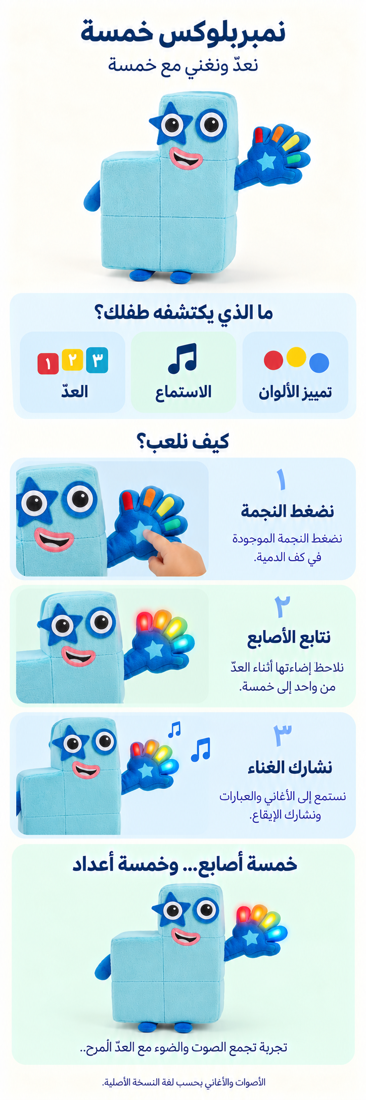 نمبربلوكس خمسة – دمية الغناء: شرح مصوّر لطريقة اللعب والنتيجة