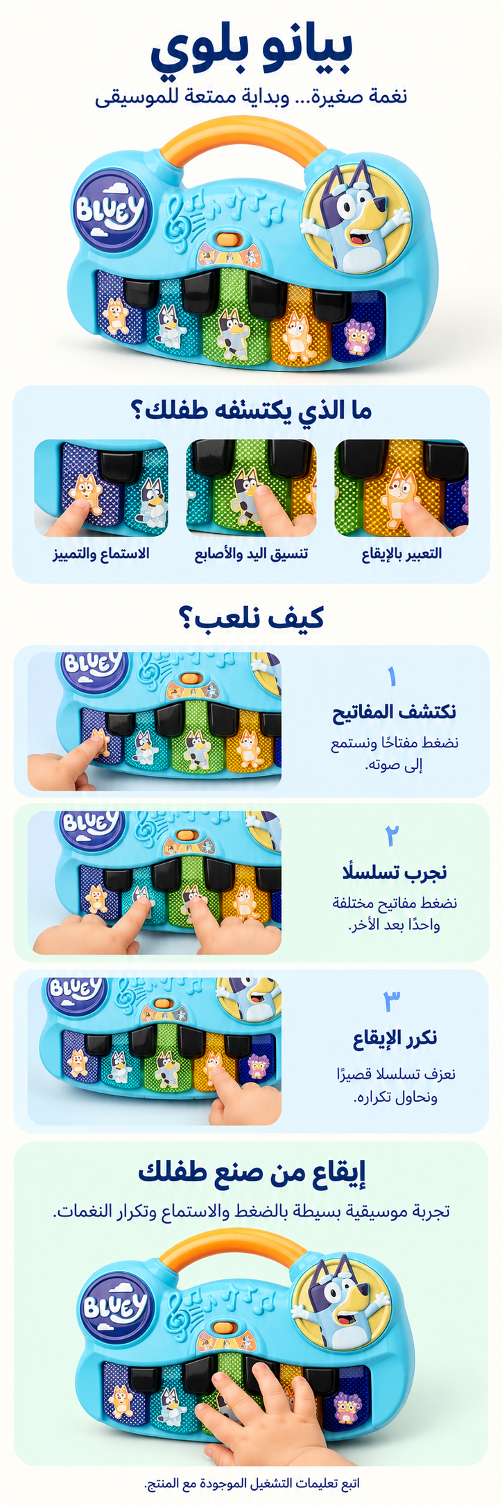 بيانو بلوي المحمول: شرح مصوّر لطريقة اللعب والنتيجة