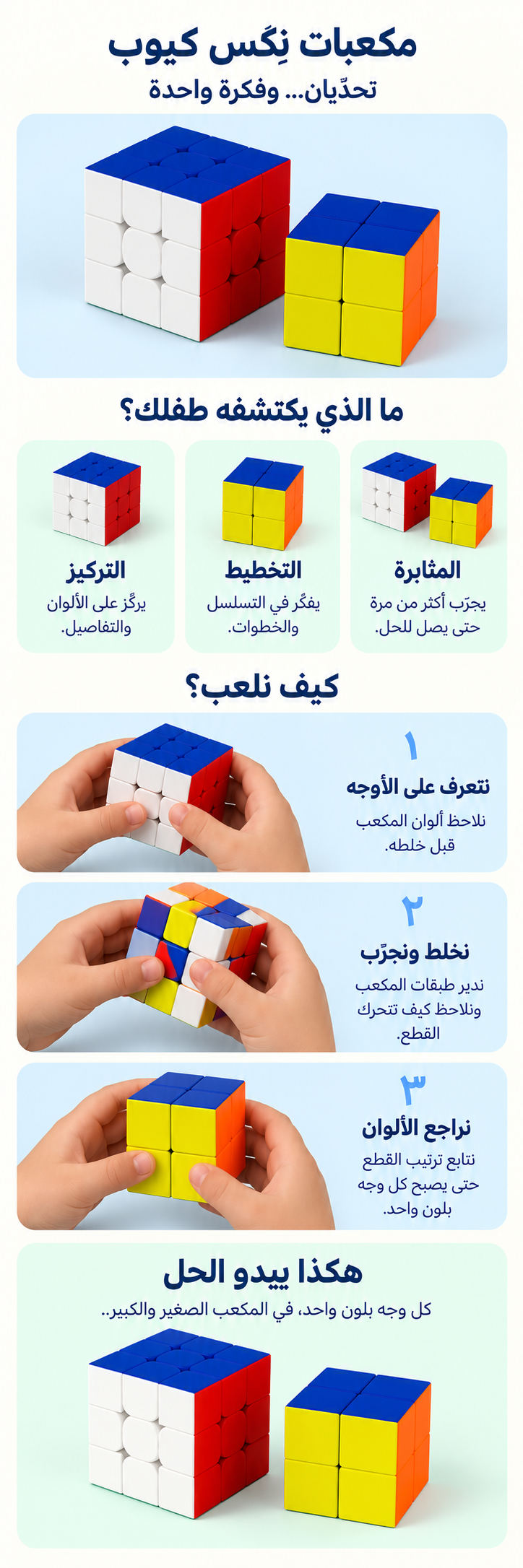 نكسيوب – مكعبا 3×3 و2×2: شرح مصوّر لطريقة اللعب والنتيجة