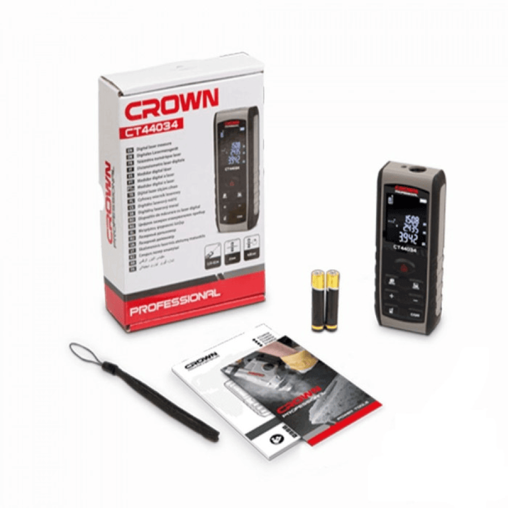 محتويات متر ليزر 80 متر - كراون Crown