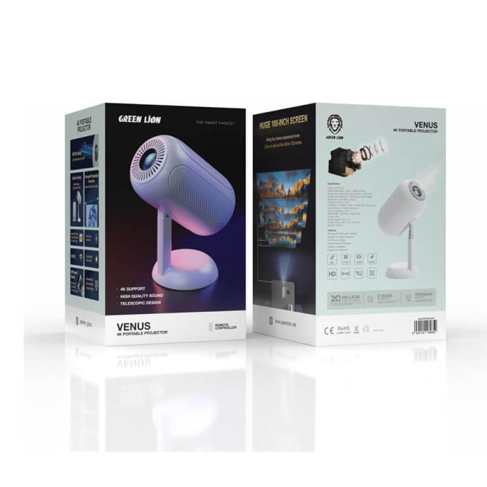 بروجكتر منزلي 4k من جرين ليون يدعم واي فاي يدعم 100 انش