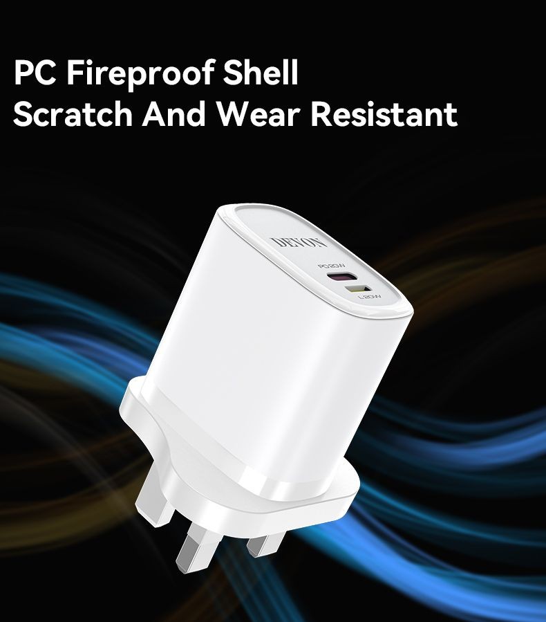 فيش جداري مطور  بقوة 20 واط منفذين PD من ماركة ديفون