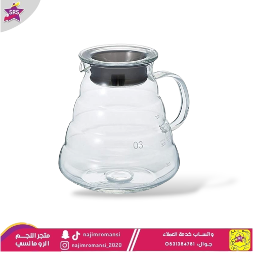ابريق قهوة V60 زجاج  800 مل
