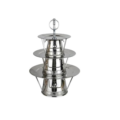 شيال تقديم حلا وتمر فضي أستيل 3دور صغير