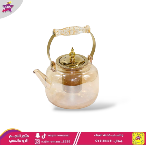 ابريق شاي زجاج مقاس  1لتر