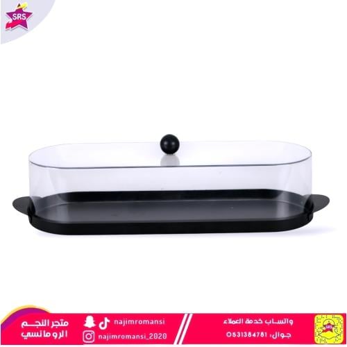 صواني تقديم بيضاوي بغطاء أسود