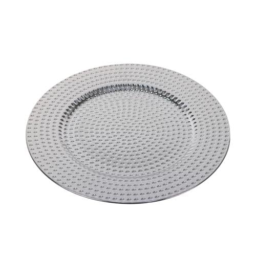 صحن تقديم فيبر دائري فضيي فاخر